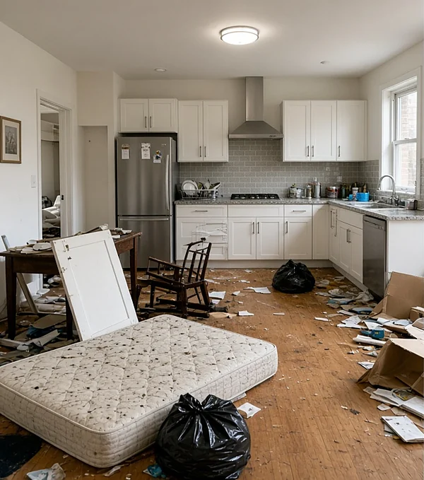 Before: Example: Rental Property Cleanout – Millsboro, DE