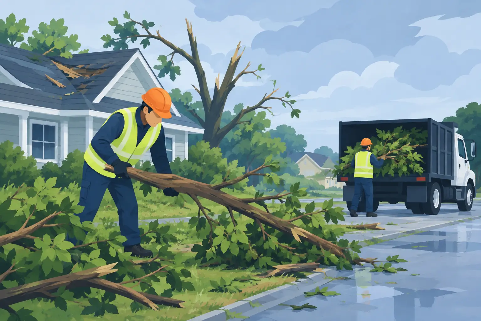 Storm Debris Cleanup After High Winds and Rain
